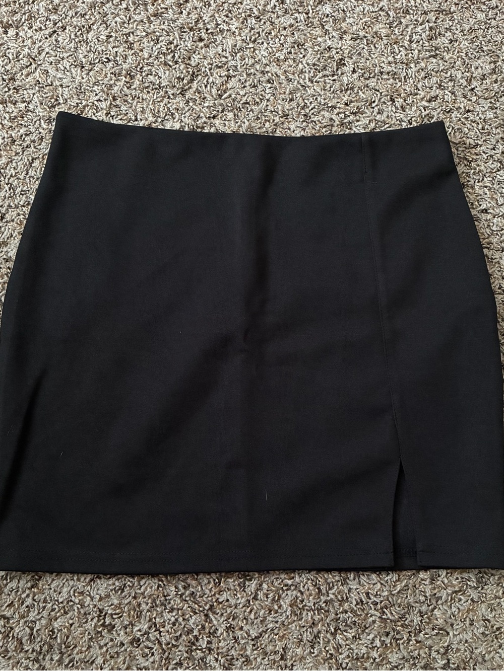 Classic Black Pencil Mini Skirt with Side Slit
